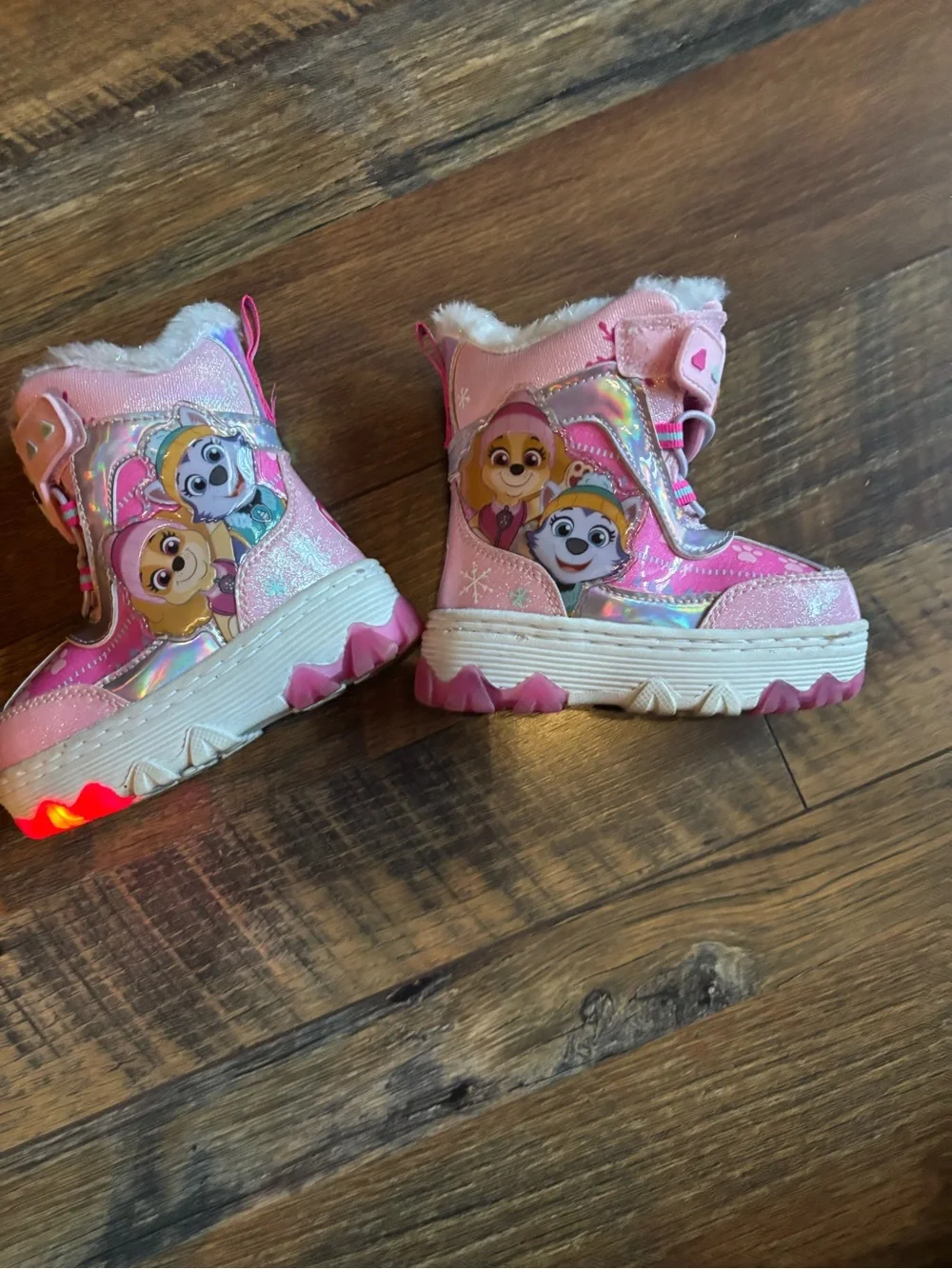 Paw patrol glitter light up snow boots toddler girl size 6